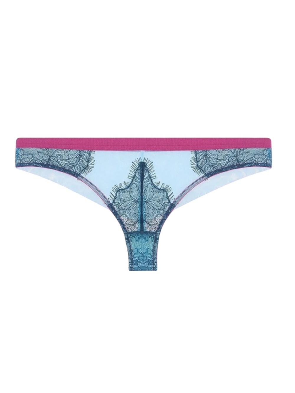 NWT DORA LARSEN Maria Seamless Back Low Rise Knicker Panties Teal Blue Size 8